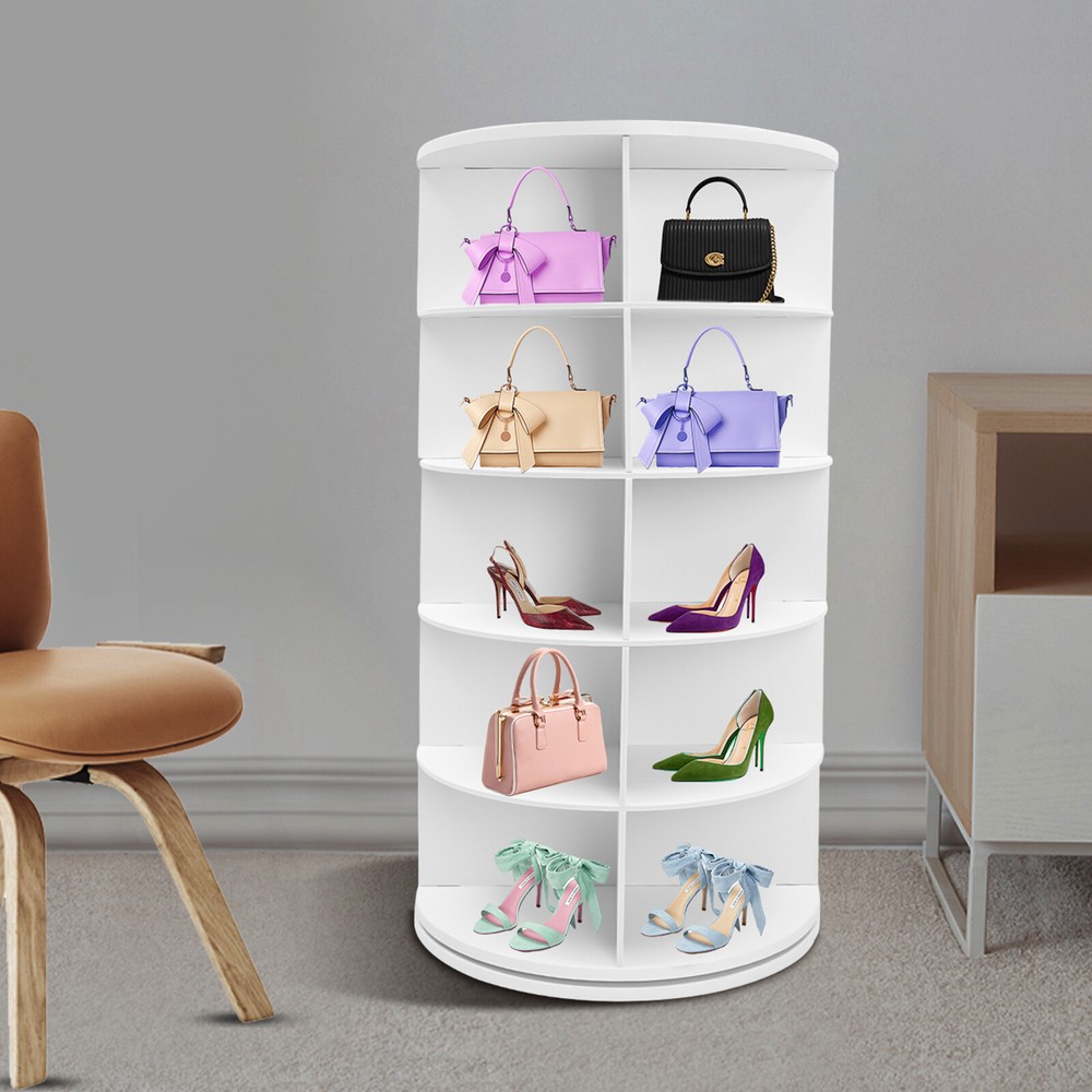 5-Tier 360° Rotating Shoe Rack Tower Storage Shelf
