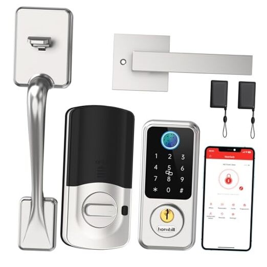 Smart Biometric Fingerprint Front Door Handle Lock Keyless Entry-image