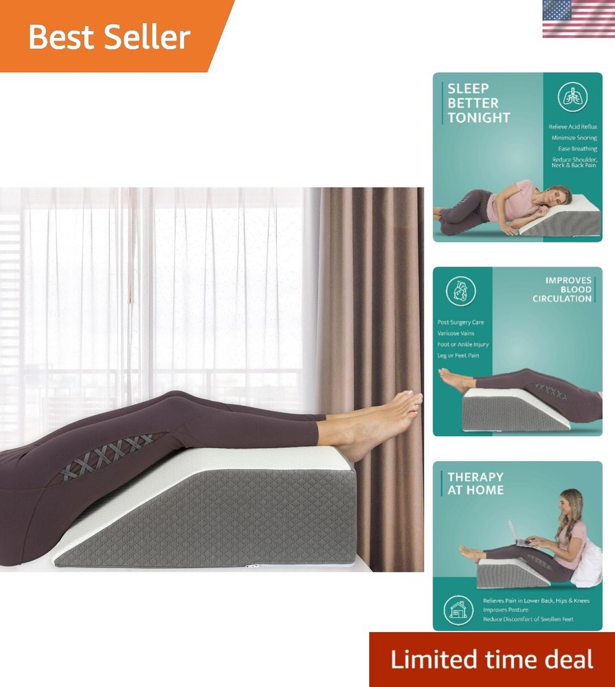 Bed Wedge Leg Pillow with Jacquard Cover for Knee and Ankle Support