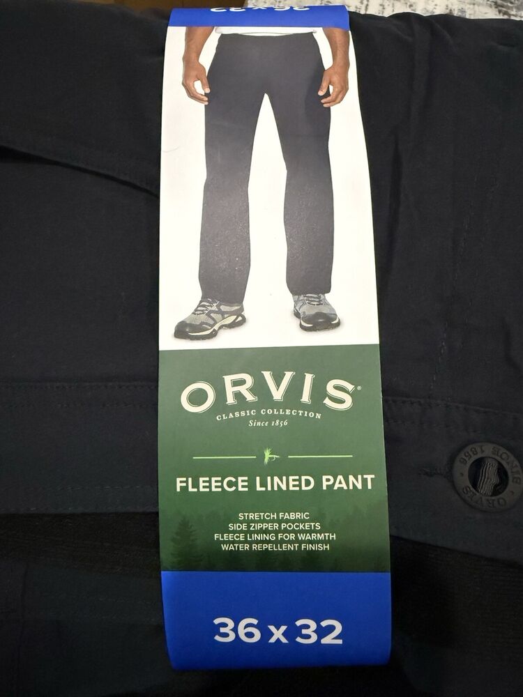 Orvis Men’s Fleece Lined Pant Stretch Fabric Water Resistant RG Fit W36L32