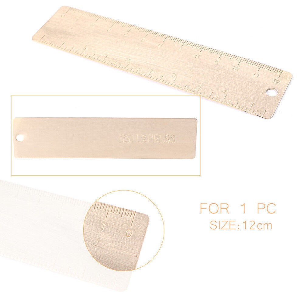 Measuring Tool 12cm Vernier Straight Copper Scale Sliding Gauge Caliper Rulers