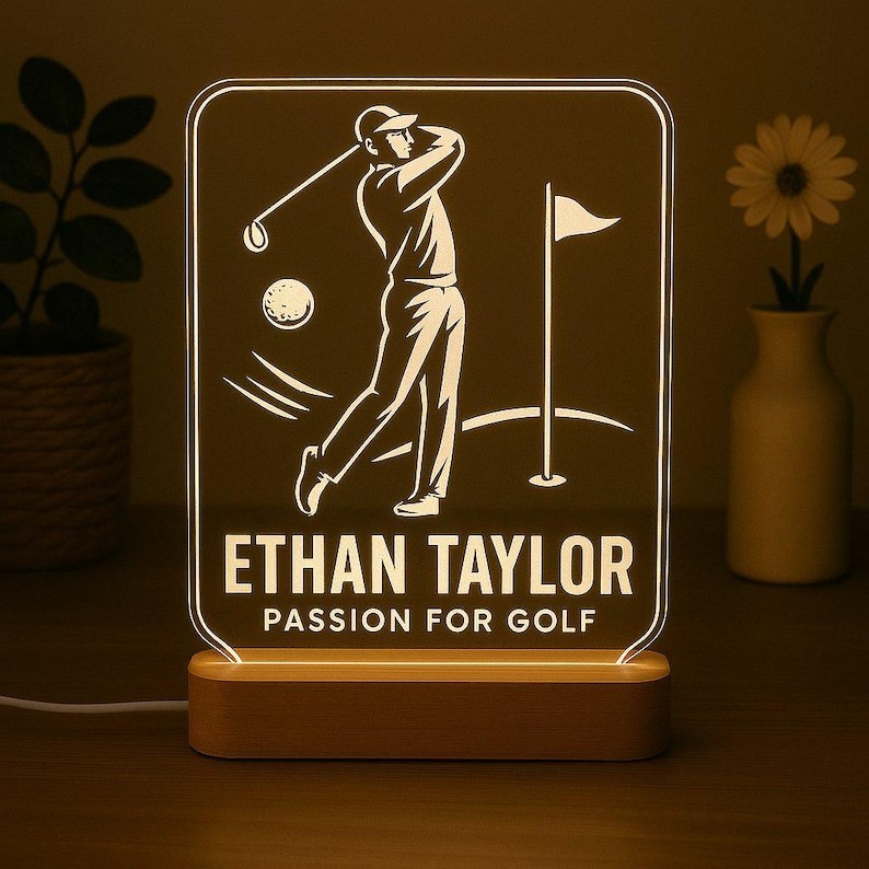 Custom LED Golf Player Light – Personalized Gift for Golfers, Coaches & Fans-image