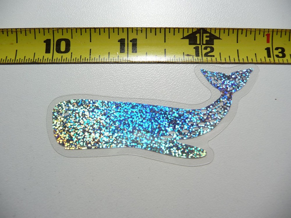 HOLOGRAPHIC SPERM WHALE STICKER DECAL OCEAN SEA LIFE SPARKLE