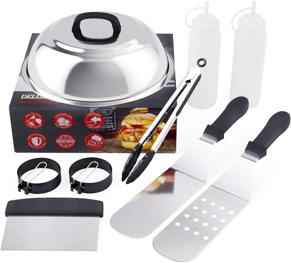 Griddle Accessories Kit BBQ Melting Dome Spatula Scraper Egg Ring for Blackstone