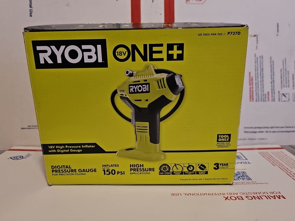 Ryobi ONE+ 150 PSI Power Inflator - P737D New 18v