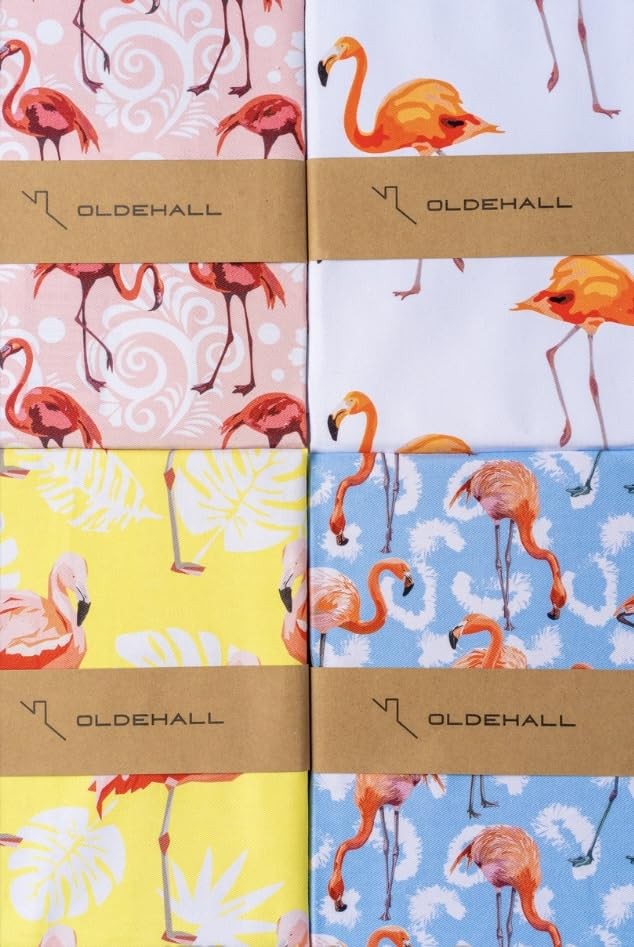 Multicolor Variety Pack of Four - Vibrant and Colorful Flamingo Kitchen Towel...