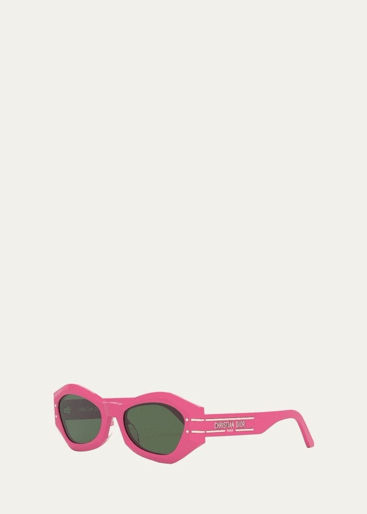 Dior DIORSIGNATURE B1U 73C0 Pink Fuchsia Green Women Cat Eye Sunglasses NEW