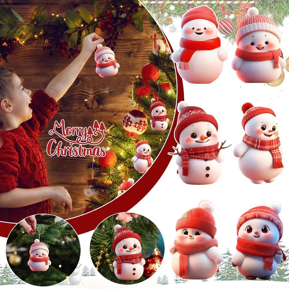 2D Christmas Snowman Decorative Ornament Christmas D1P0 Pendant Decor J2Z6