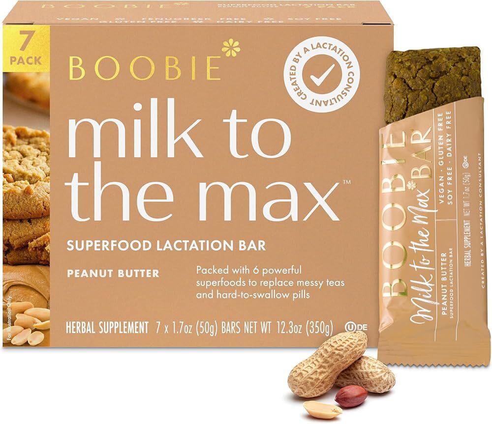 Boobie Bar Peanut Butter Lactation Bar | #1 Selling Lactation Snack Bars | Gl...