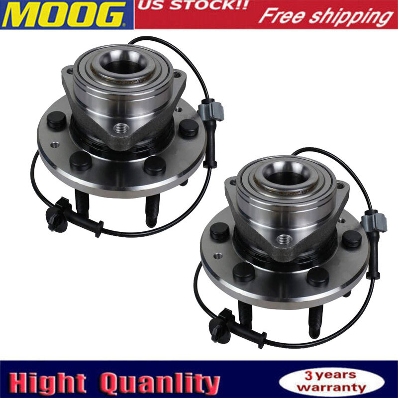 2PCS Moog Front Wheel Bearing Hub Assembly for Chevy Silverado 1500 Sierra 1500 4WD