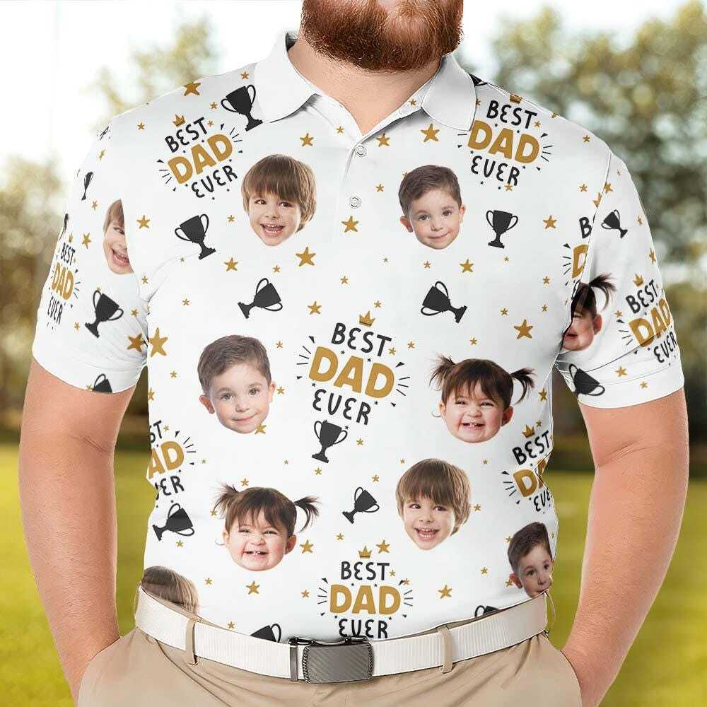 Custom Photo Polo Shirt for Men - Best Dad Ever Design-image