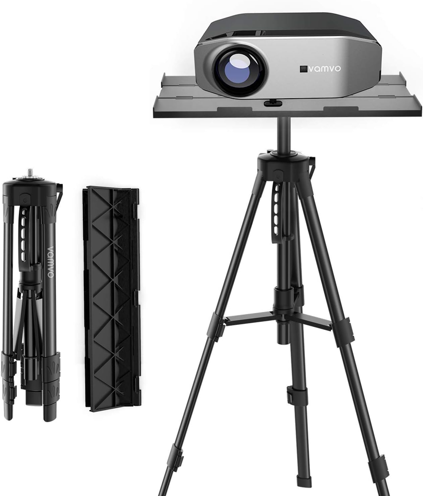 Projector Stand, Portable Projector Tripod Laptop Stand with Case, Multi-Functio
