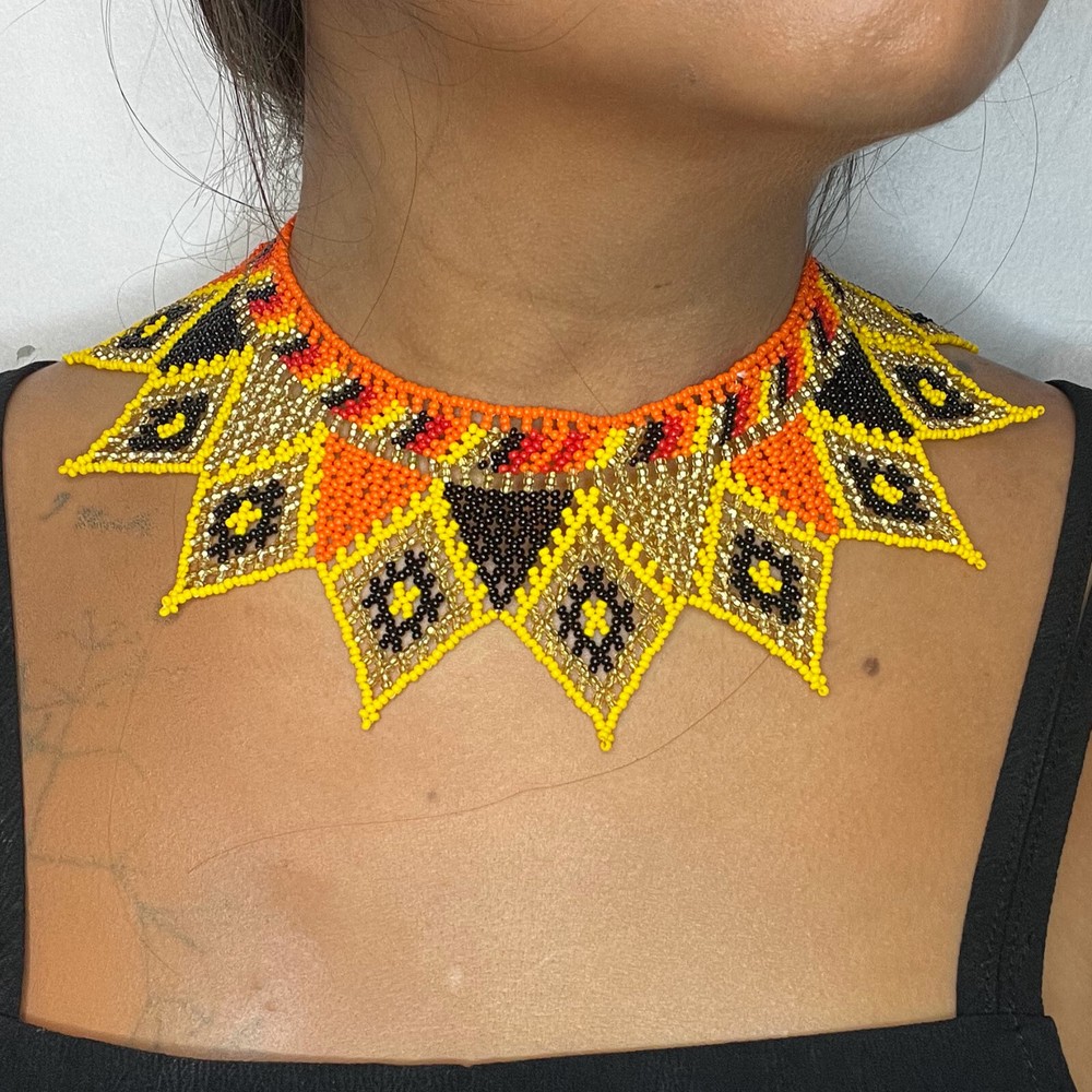 Bead Necklace | Handmade in Mexico | Aztec Necklace | Beaded Choker | Ethnic 62