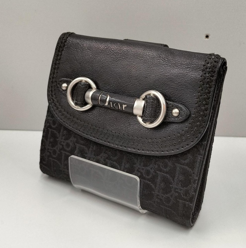 Dior Leather Bifold Wallet Slim Card Holder Preowned Y0731
