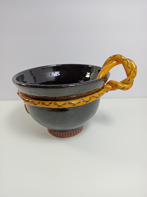 Handmade Coffee Cup Mug Red Pottery Snail Inside Cup 10 Oz Hand Wash Only