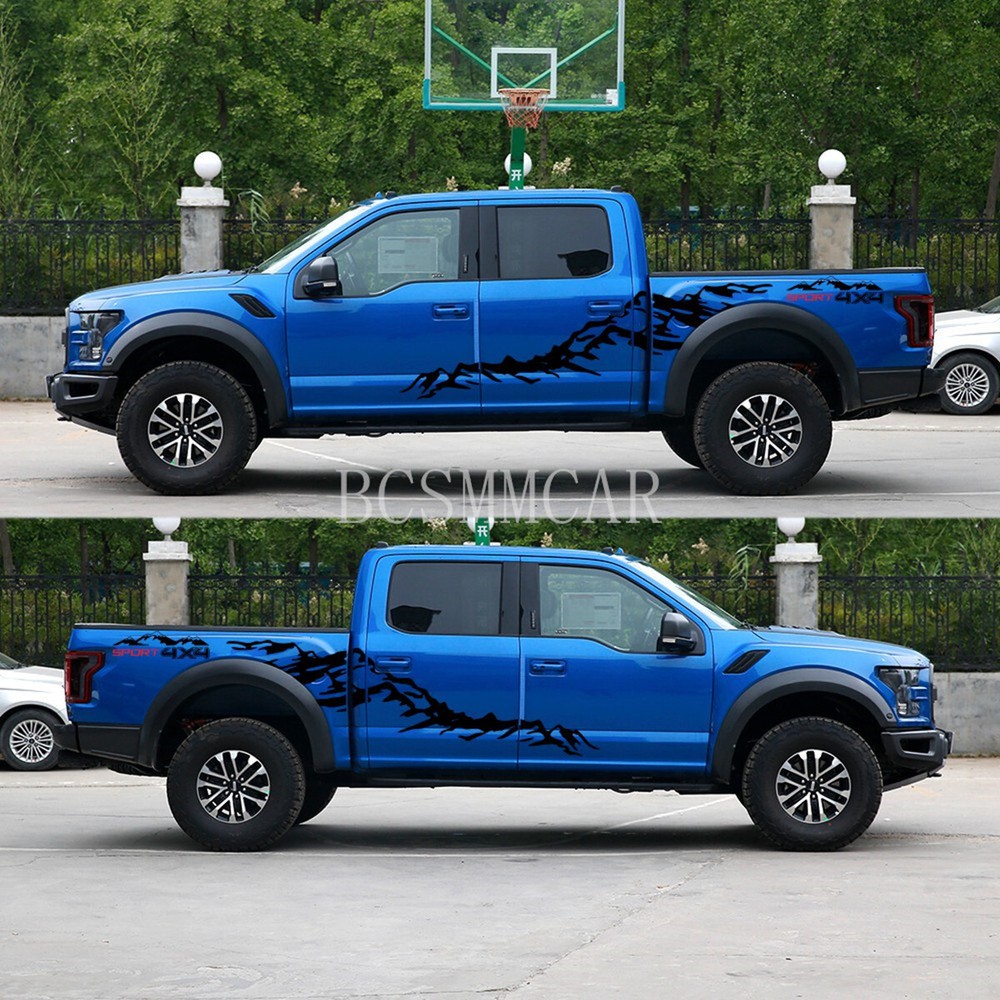 Car Stickers SPORT 4x4 Mountain Graphics Body Door Vinyl Decal Waterproof 2PCS