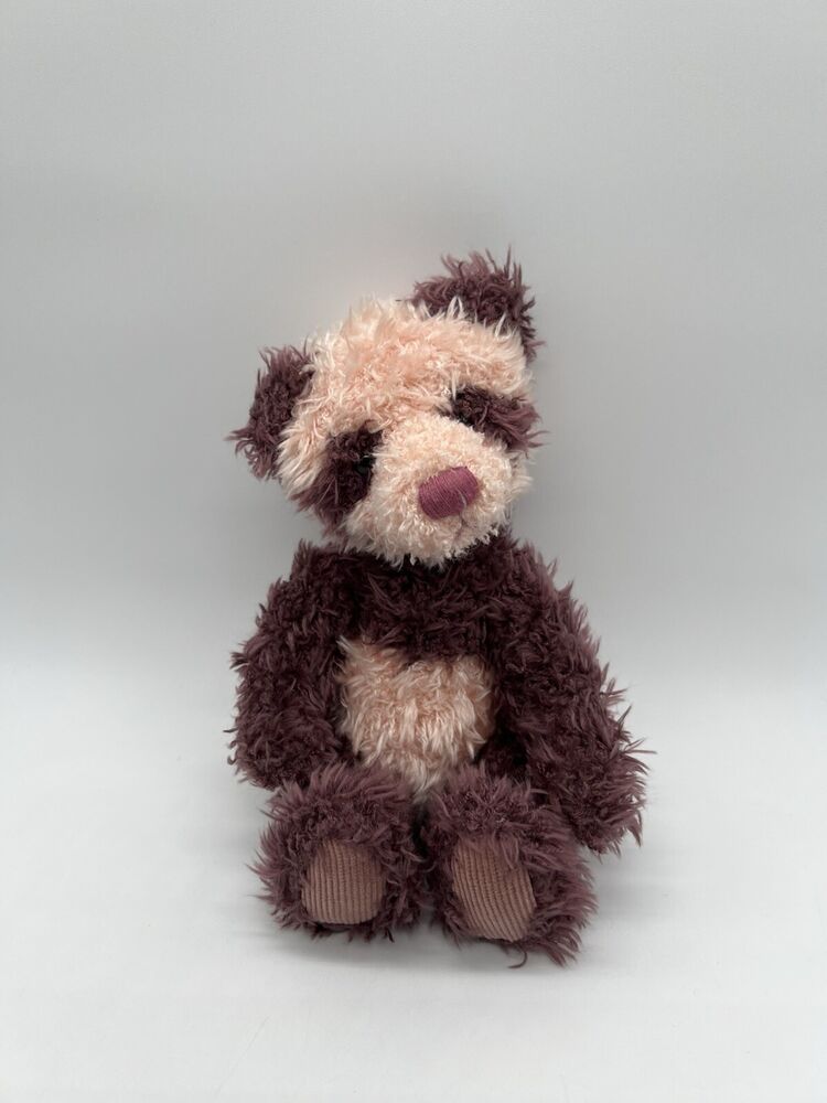 Russ Berrie Suki Pink Panda Bear Plush Heartcraft Corduroy Shaggy 8”