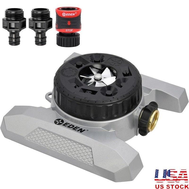 9 Pattern Lawn Sprinkler Automated Pop Up Durable Metal Base Watering Tool New-image