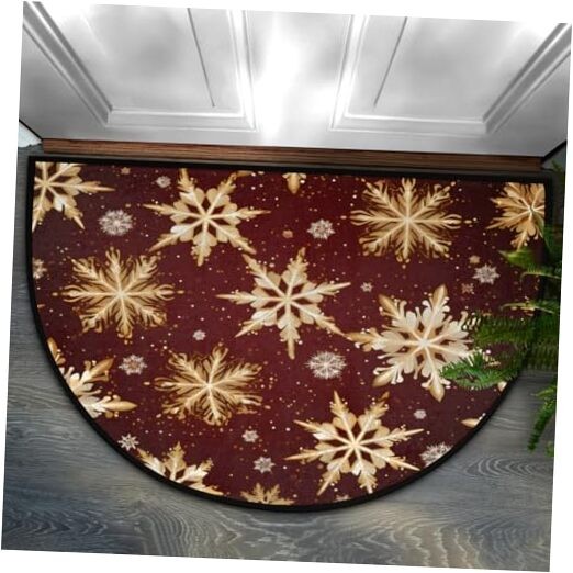 Absorbent Half Round Doormat for Indoor Entrance Bathroom Floor in Color-06