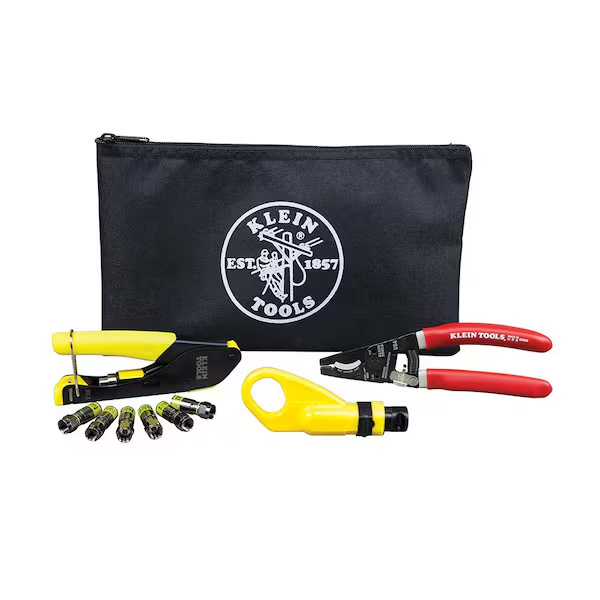 Professional Coax Cable Installation Tool Set with Zipper Pouch