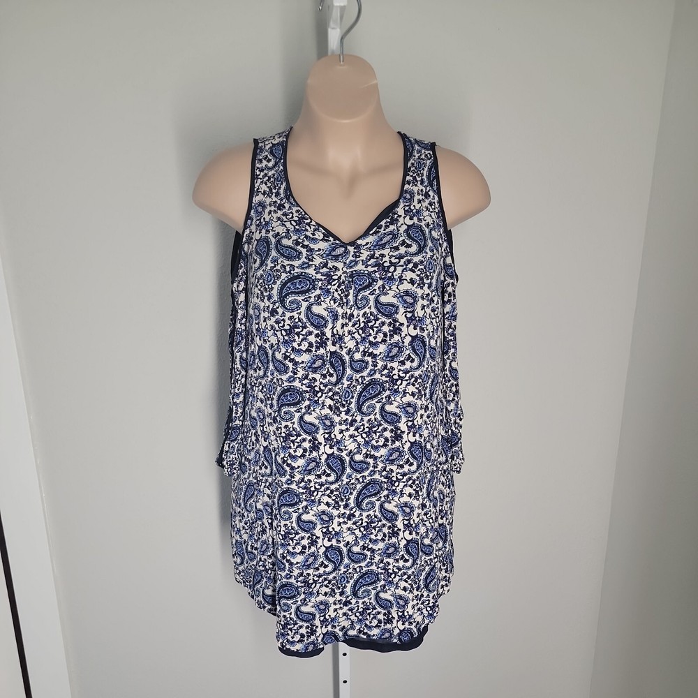 Beige by Eci Cold Shoulder Classy Lined Dress ~ Sz 1X ~ Knee Length ~ Blue