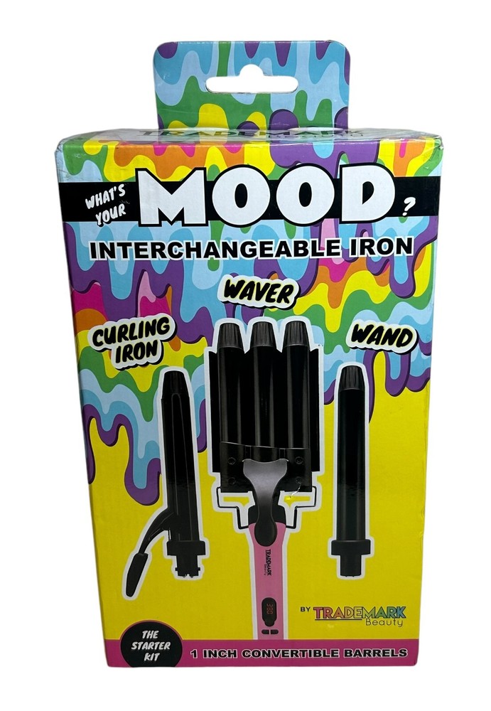 Trademark Beauty 1 Inch Mood Interchangeable Hair Curling Iron - New