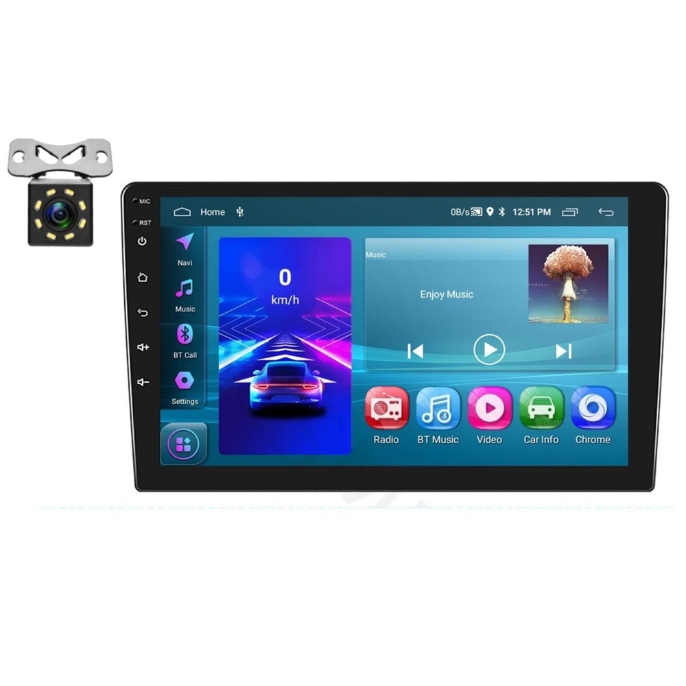 Car Stereo Radio Player 2DIN GPS WIFI USB BT W/Camera For CarPlay Android Auto