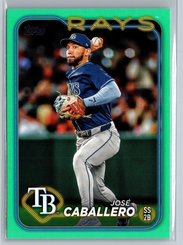 2024 Topps Update US161 Jose Caballero Aqua Parallel Baseball Card