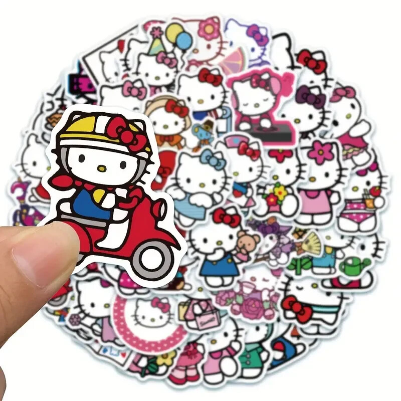 HELLO KITTY STICKERS (50pcs) Colorful Fifty Die-Cut Cute Sanrio Cartoon Decal