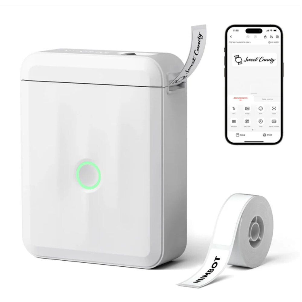 Bluetooth Label Maker NIIMBOT D110 with 1 Included Labeling Tape Handheld Printer