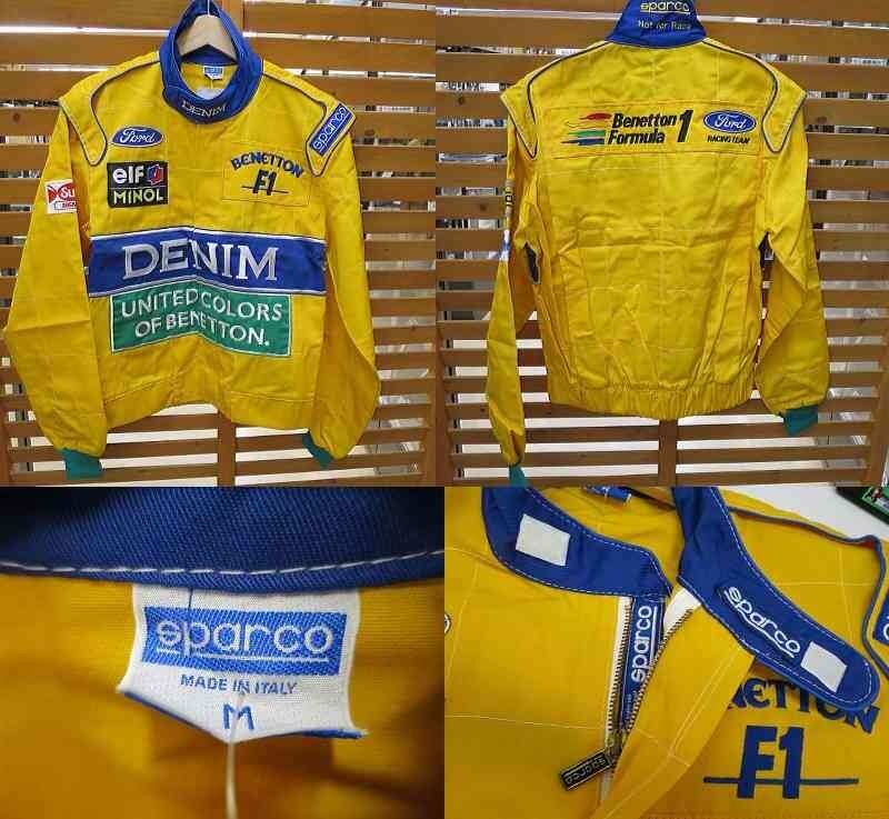 Sparco United Colors of Benetton Formula 1 Racing Team Jacket Size M Yellow Used
