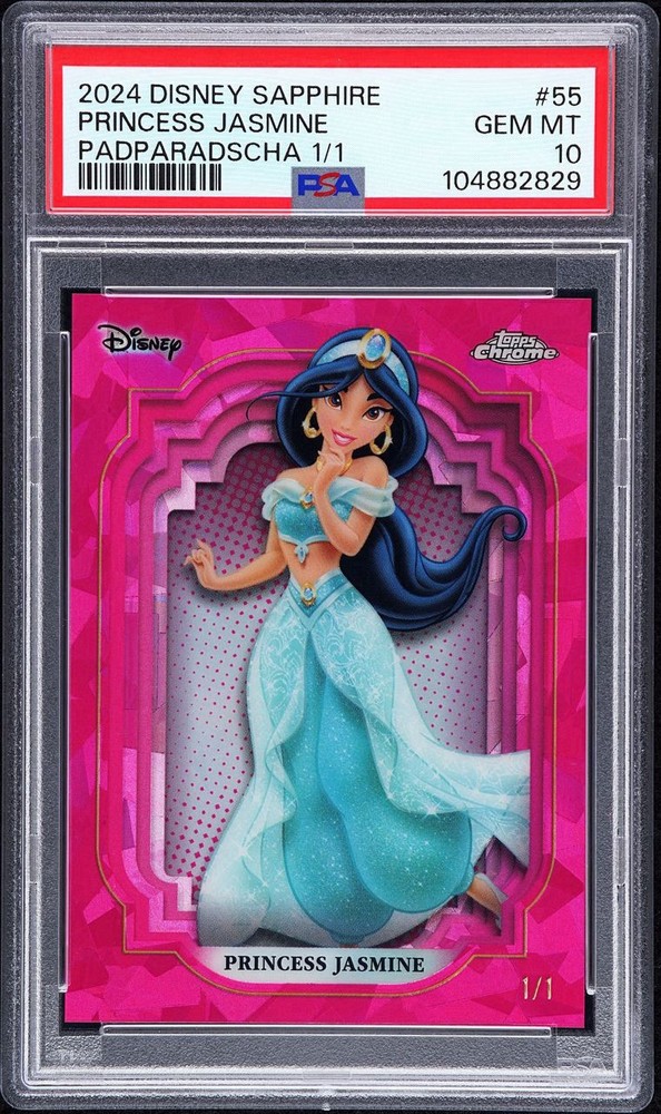2024 Disney Sapphire Princess Jasmine Padparadscha 1/1 PSA Gem Mint 10 Card