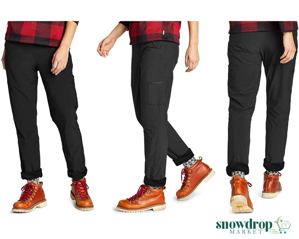 Eddie Bauer Womens Polar Lined Pants Black Size US 8 10 12 14 16