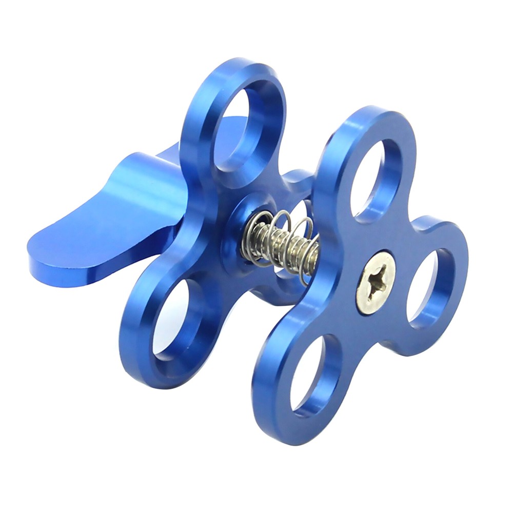 1 Inch Camera Diving Aluminum Alloy Ball Butterfly Clip Triple Mount Adapter