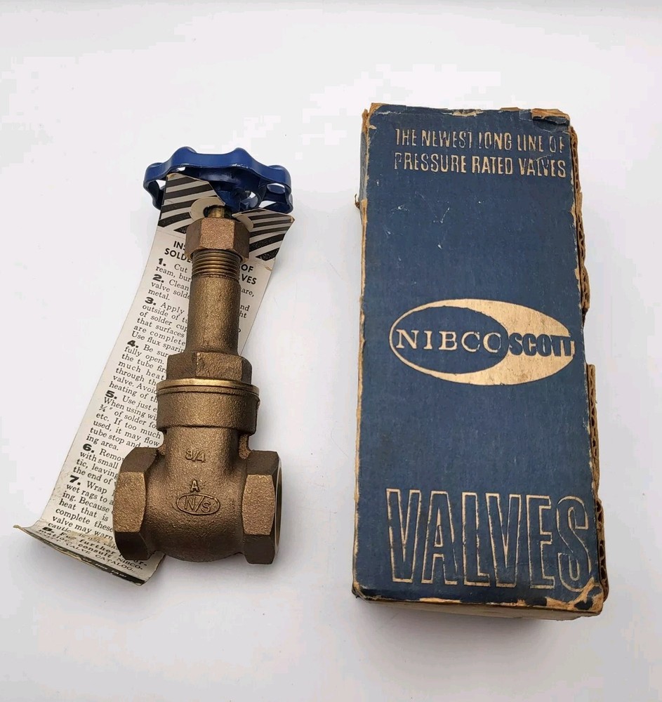New NIBCO SCOTT T-112 BRONZE GATE VALVE 3/4