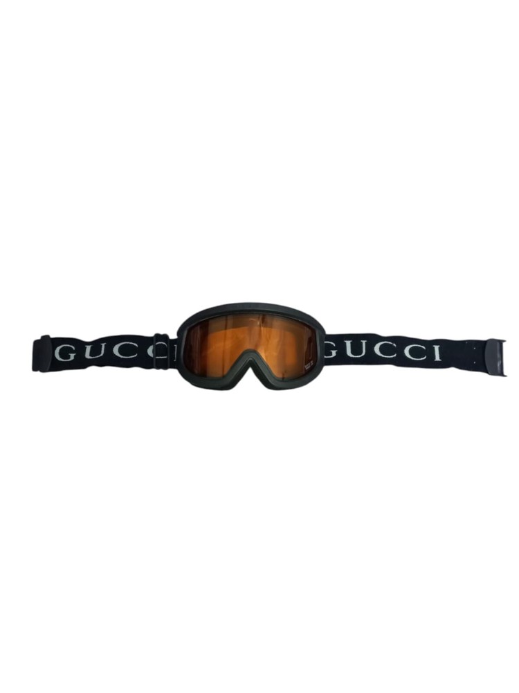 Gucci Ski Snowboard Goggles with Black Frame and Orange Tint Lens for Enhanced Visibility on the Slopes