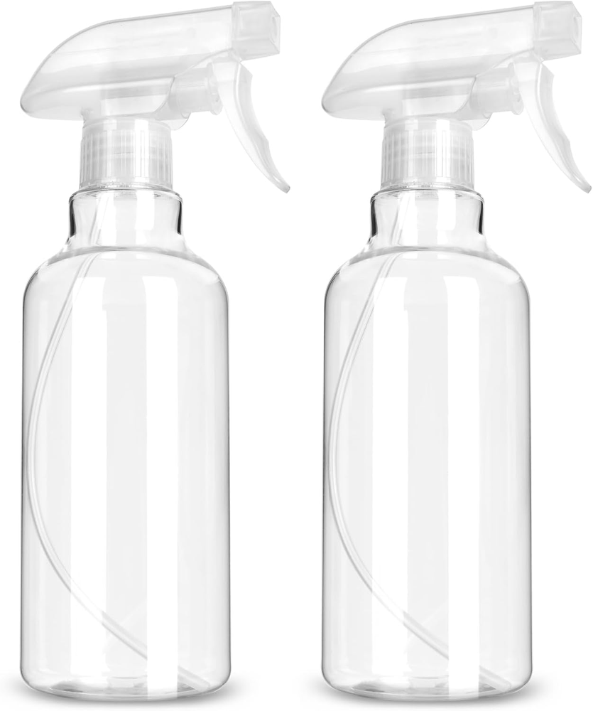 16.9Oz Plastic Spray Bottles 2-Pack for Cleaning Refillable Empty Bottles