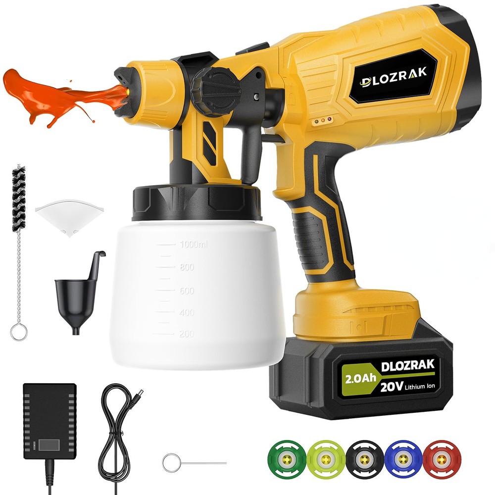 Paint Sprayer with Batteries, Home Portable Cordless Paint Sprayer, Paint Spr...