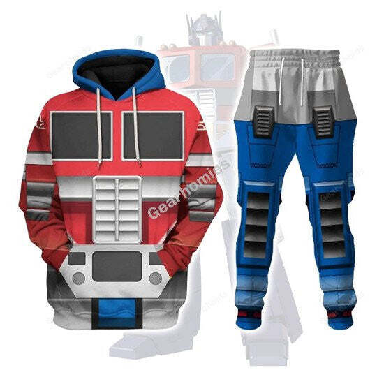 Optimus Prime Transformers Cosplay Hoodie & Sweatshirt Set