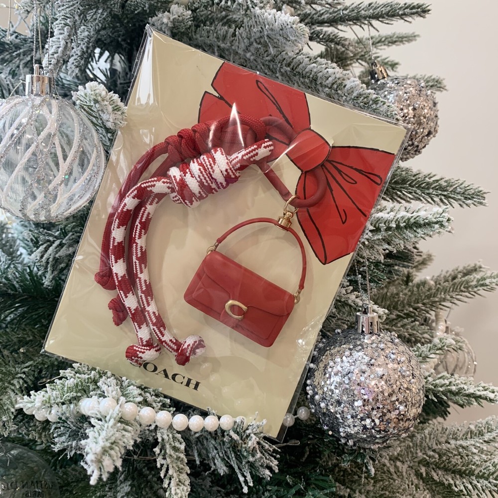 2025 Coach Tabby Lunar Red Keychain Bag Charm Accessory  