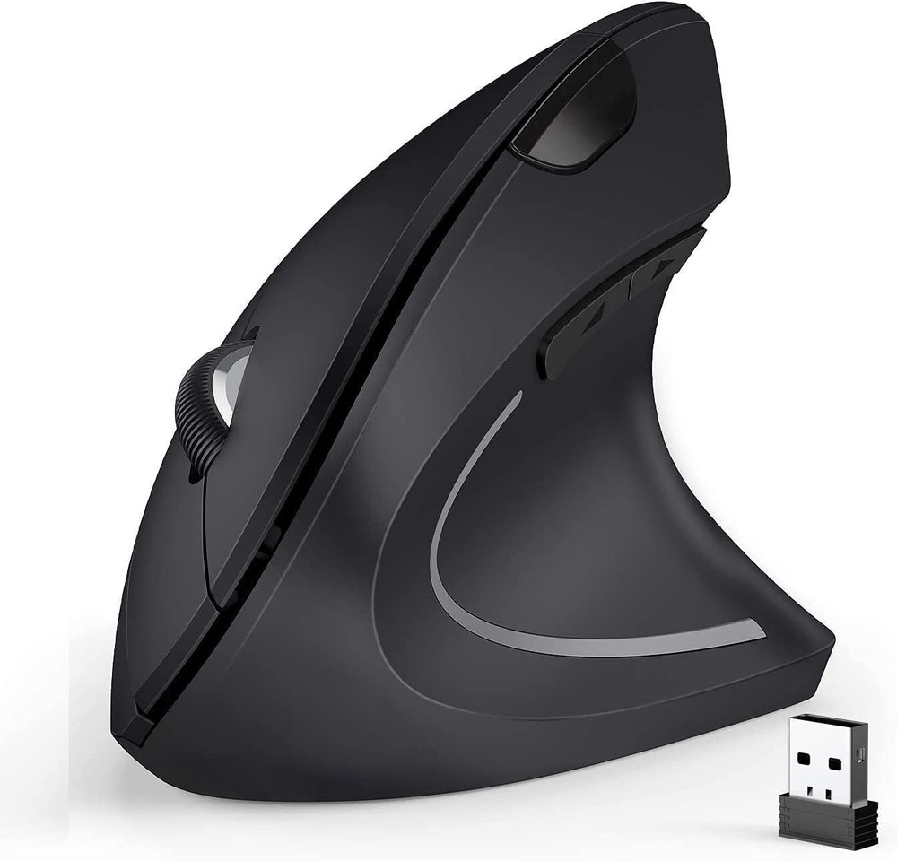 Ergonomic 2.4G Wireless Vertical Mouse with 6 Buttons and 3 Adjustable DPI