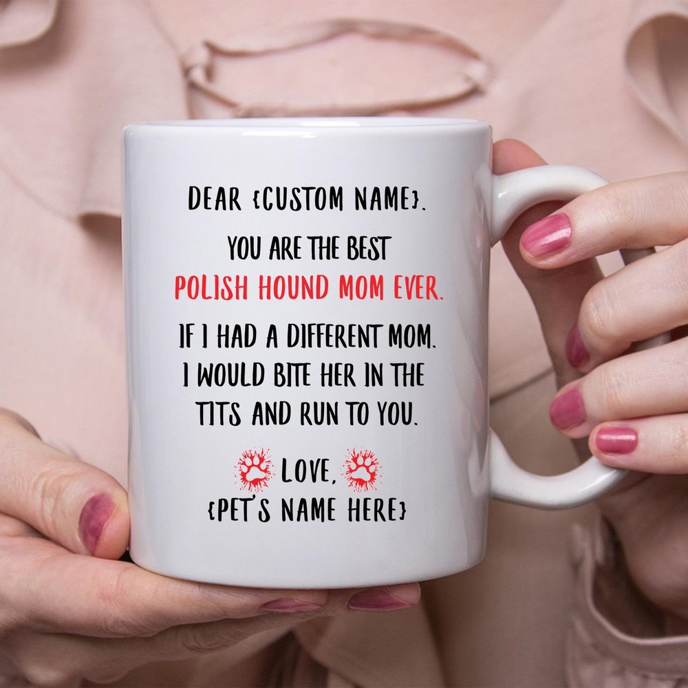 Polish Hound Mom Gift Personalized Mothers Day Gift Mug Custom Name Gifts For