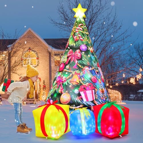 7.8 FT Christmas Inflatables Tree Outdoor Decorations Blow Up Christmas Tree