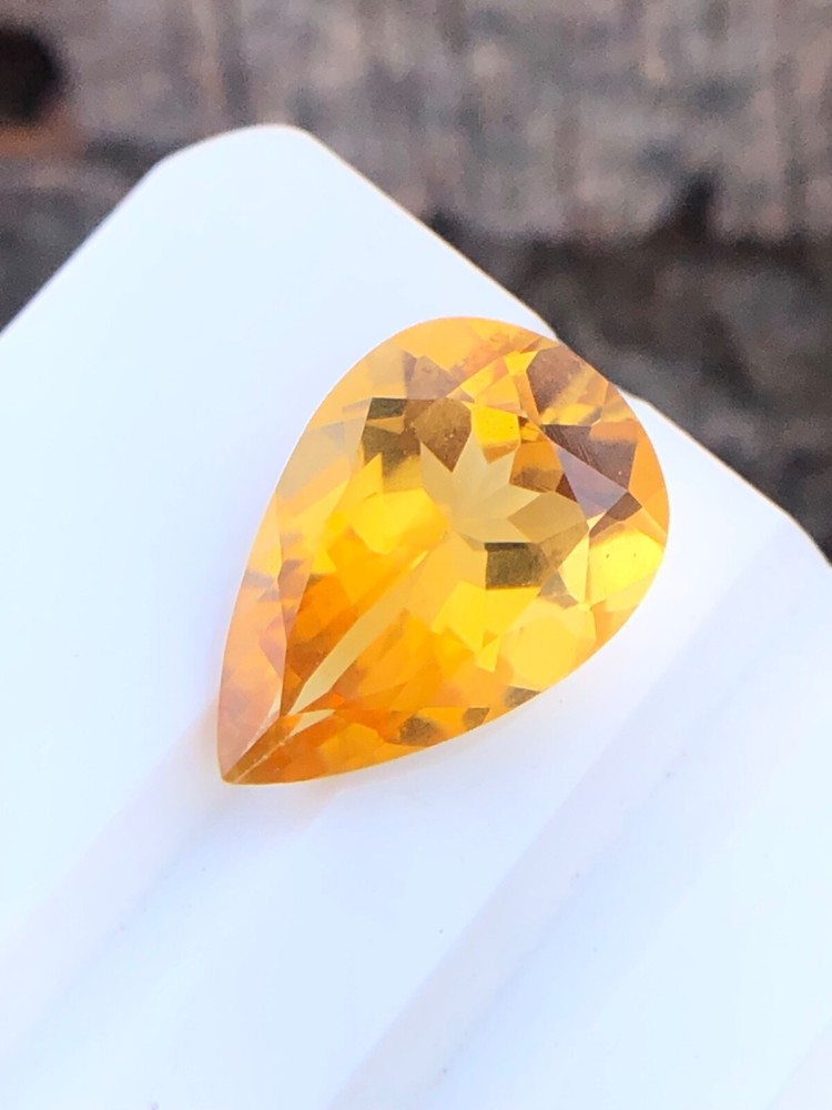 Natural Orange Yellow Pear Citrine Gemstone 13x9 MM Loose Gems