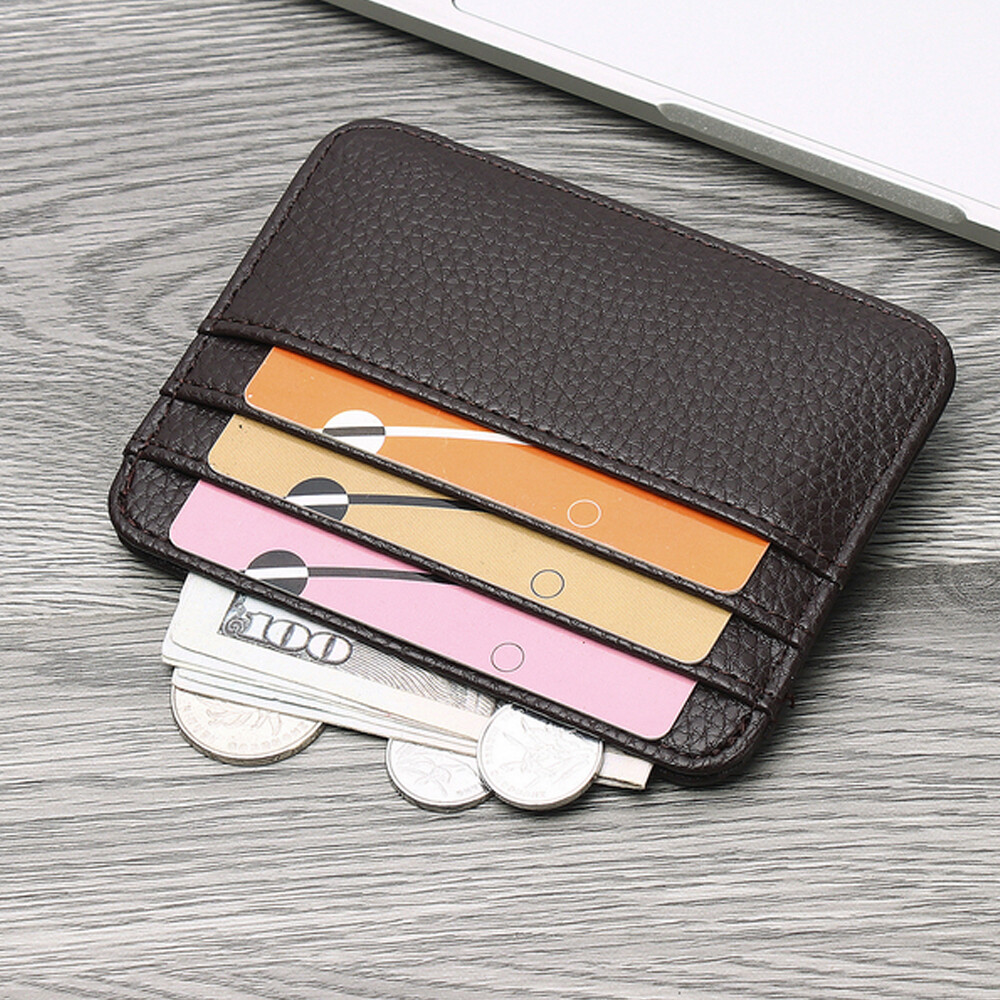 Credit Card Holder Wallet RFID Slim Leather Minimalist Front Pocket Small Wallet-image