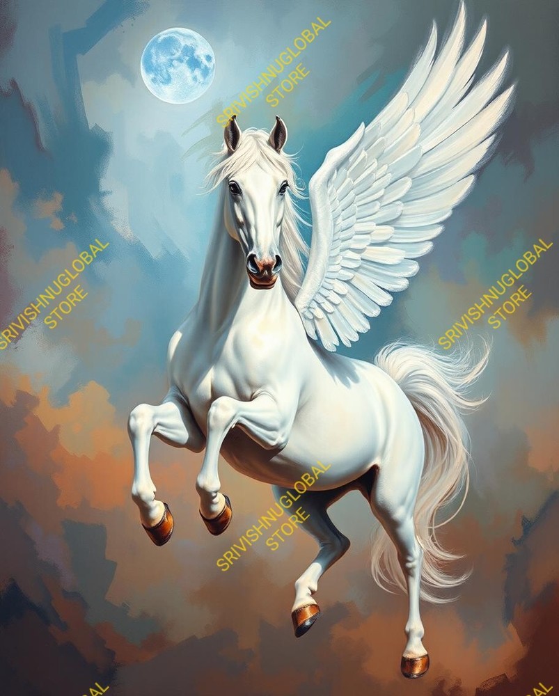 Powerful white horse digital wallpaper for desktop and phone-image