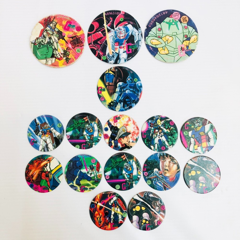 80s Gundam Anime Menko Trading Cards Vintage Japanese Manga Set of 15