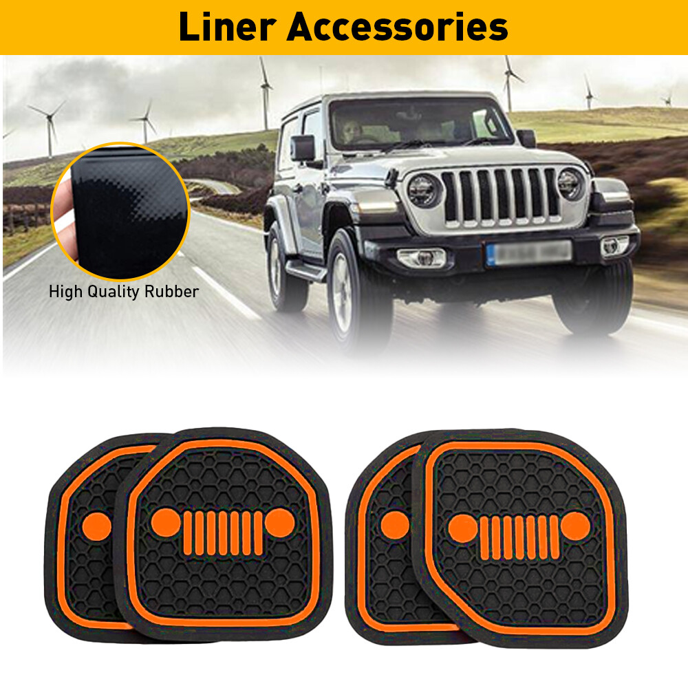Cup Door Pocket Insert For Jeep JL Wrangler JLU Gladiator Liner Accessories 4pcs
