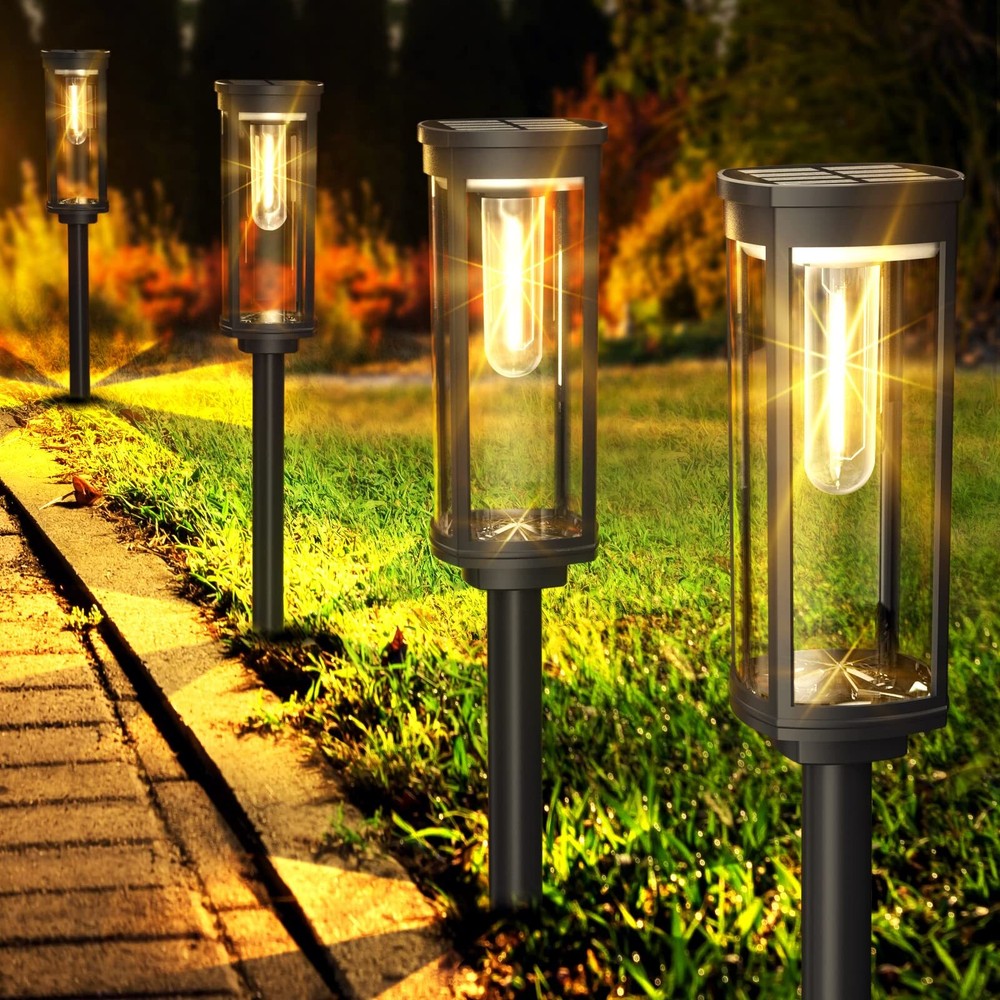 Bright Solar Pathway Lights Outdoor 8 Pack with Waterproof Design for Gardens
