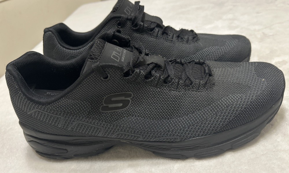 Zapatos para hombre Skechers D’lites talla 12 negros espuma viscoelástica correr comodidad atlética